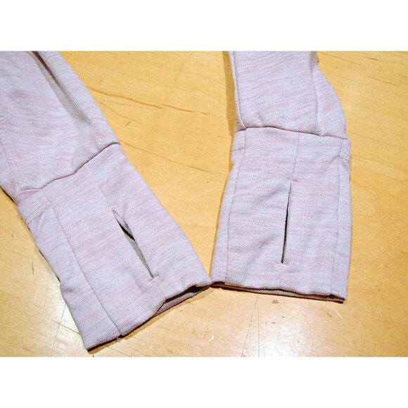 Mondetta Pullover Top Jacket Pink Heather 1/4 Zip Thumb Holes Ruching Size S/M - Picture 4 of 12